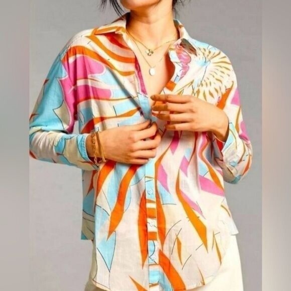 Maeve Colorful Abstract Shirt